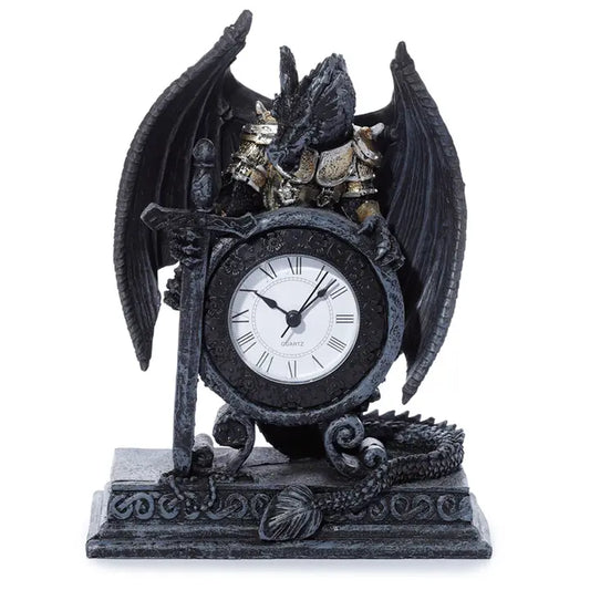 Dragon in Armour Mantle - Clock