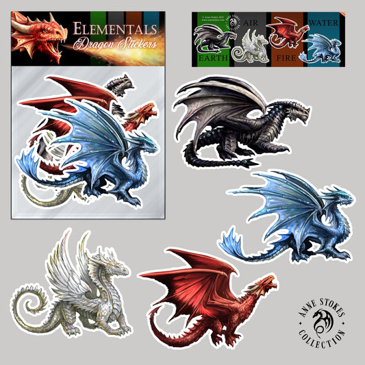 Elementals Dragons Sticker Pack by Anne Stokes