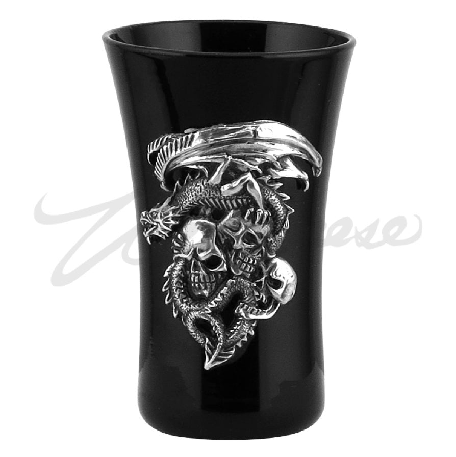 Dragon And Three Skulls - Shot Glass
