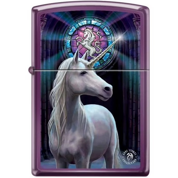 Zippo Lighter: Enlightenment by Anne Stokes, Purple Chrome