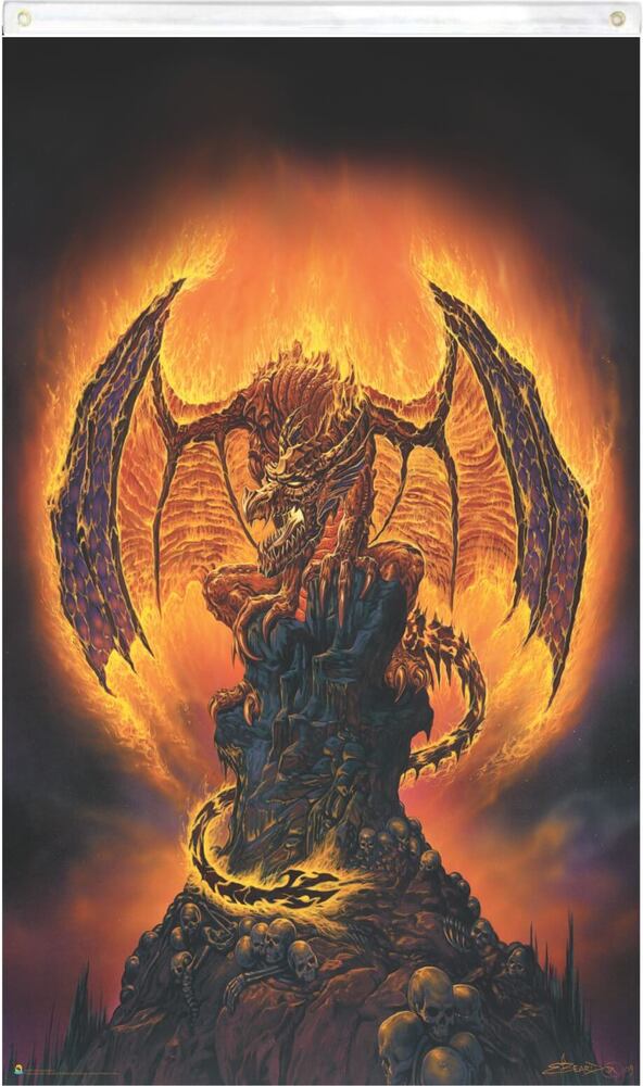 Harbinger of Fire by Ed Beard Blacklight Reactive, Flag