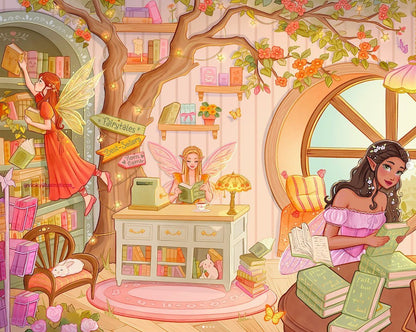 Fairy Bookstore by Vicky's Illustrations, 1000 Piece Puzzle