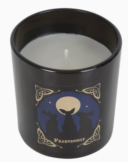 Moon Gazing Hares, Friendship Candle By Lisa Parker