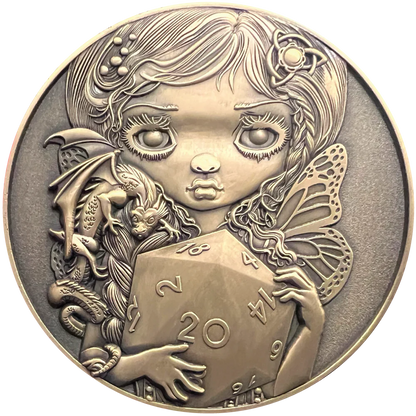 Jasmine Becket-Griffith's "20 Sided Dice Fairy" Goliath Coin