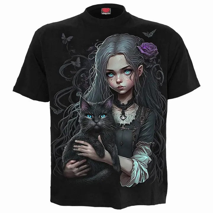 Goth Familiar - Front Print T-Shirt Black