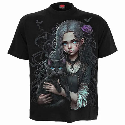 Goth Familiar - Front Print T-Shirt Black