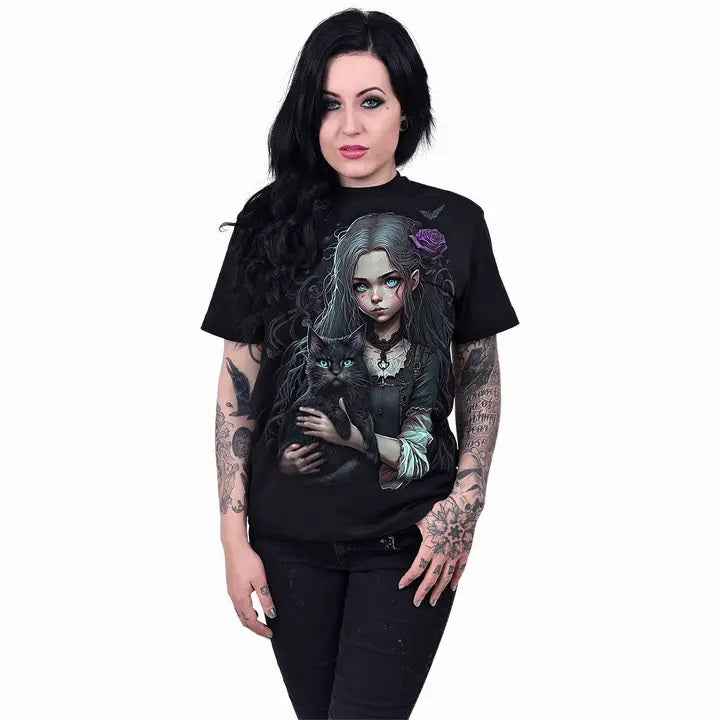 Goth Familiar - Front Print T-Shirt Black