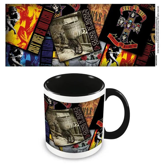 Guns N' Roses - Albums Collage, Black Coloured Inner Mug