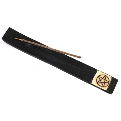 Black Wood Incense Holder, Pentacle