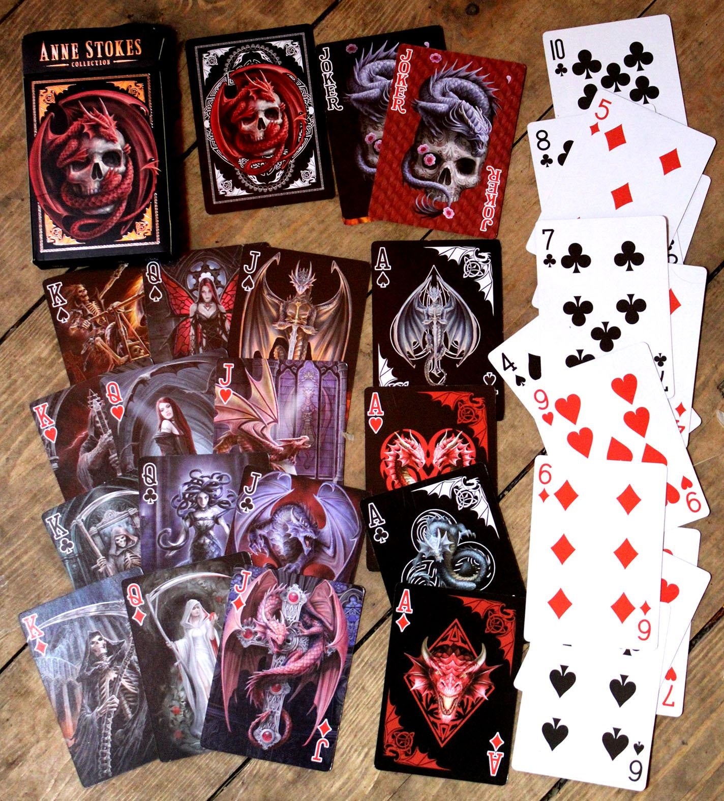 Skull Embrace by Anne Stokes, Playing Cards