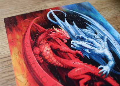 Fire & Ice by Anne Stokes, Mini Wooden 89 Piece Puzzle