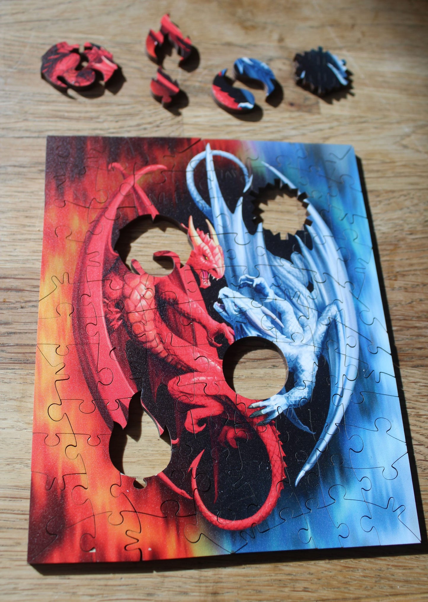 Fire & Ice by Anne Stokes, Mini Wooden 89 Piece Puzzle