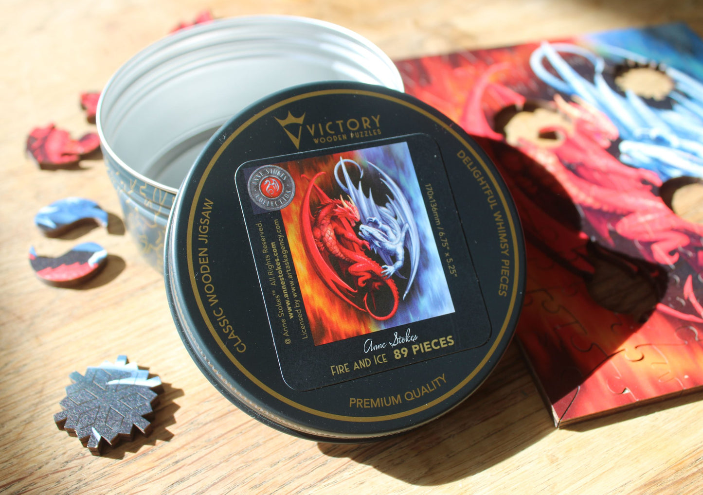 Fire & Ice by Anne Stokes, Mini Wooden 89 Piece Puzzle