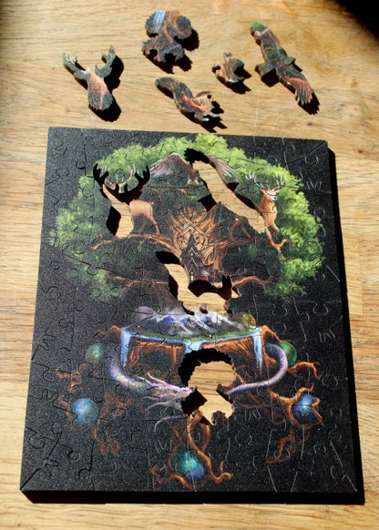 Yggdrasil  by Anne Stokes, Mini 89 Piece Wooden Puzzle