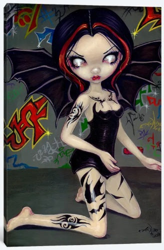 Vleermuis-tatoeages door Jasmine Becket-Griffith, canvasafdruk