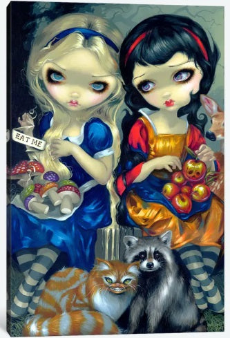 Alice en Sneeuwwitje door Jasmine Becket-Griffith, Canvas Print