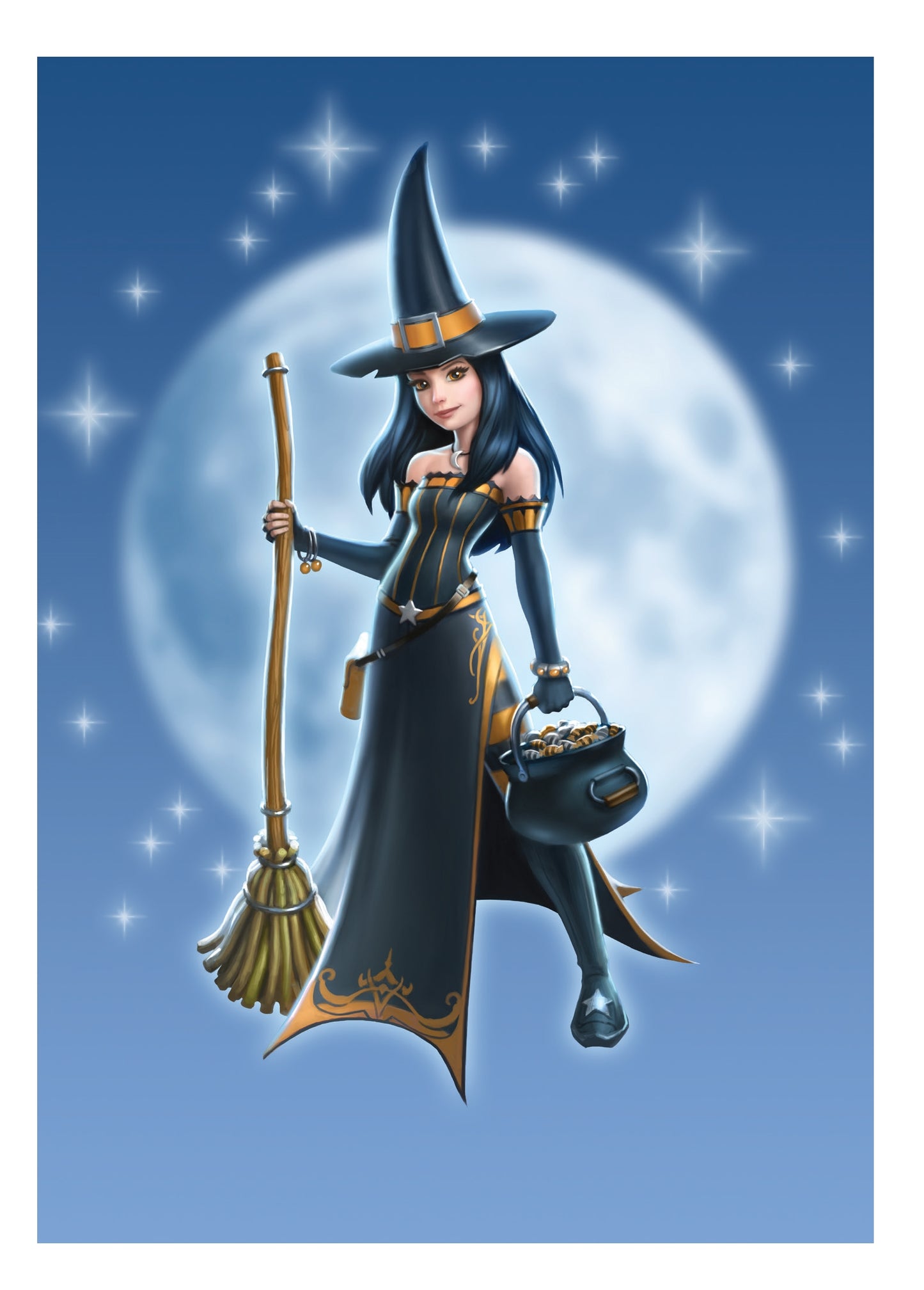 Witch Girl by James Ryman, Greeting Card