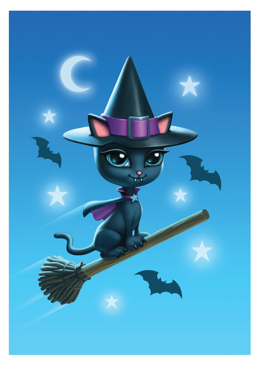 Witch Kitty by James Ryman, Greeting Card