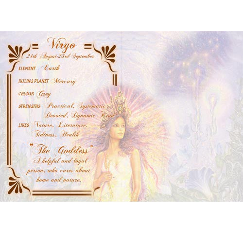 Virgo by Josephine Wall, Greeting Card