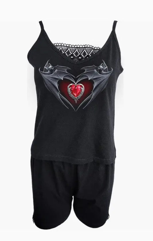 Bat's Heart - 2pc Organic Camisole Pajama Set