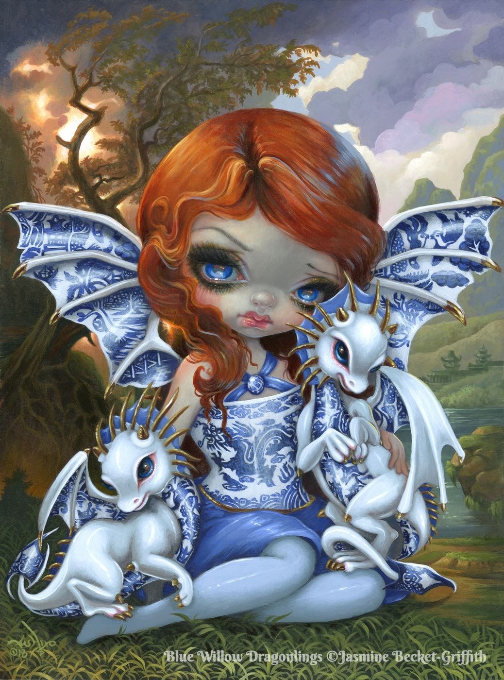 Blue Willow Dragonling by Jasmine Becket-Griffith, 1000 Piece Puzzle