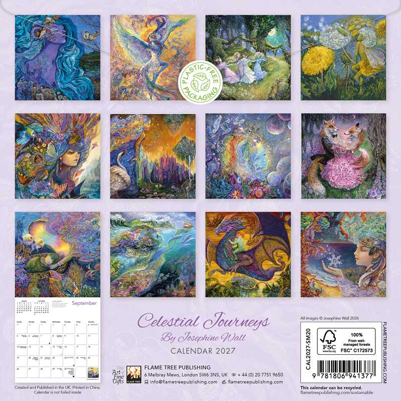 Celestial Journeys By Josephine Wall Mini Wall Calendar 2027
