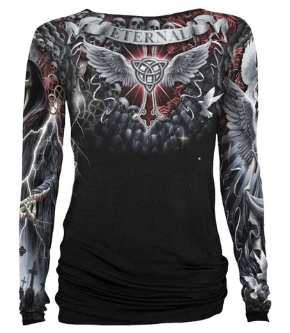 Life & Death Cross, Woman's Baggy Long Sleeve Top