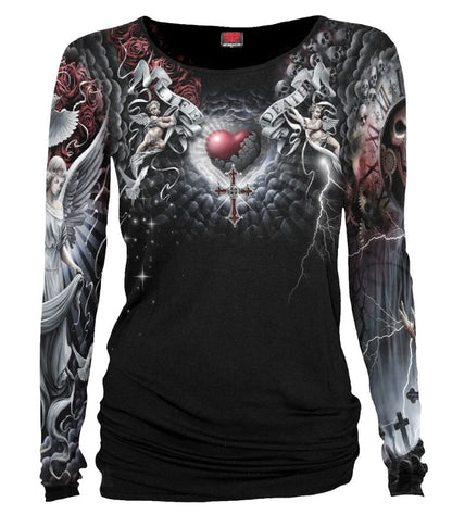 Life & Death Cross, Woman's Baggy Long Sleeve Top