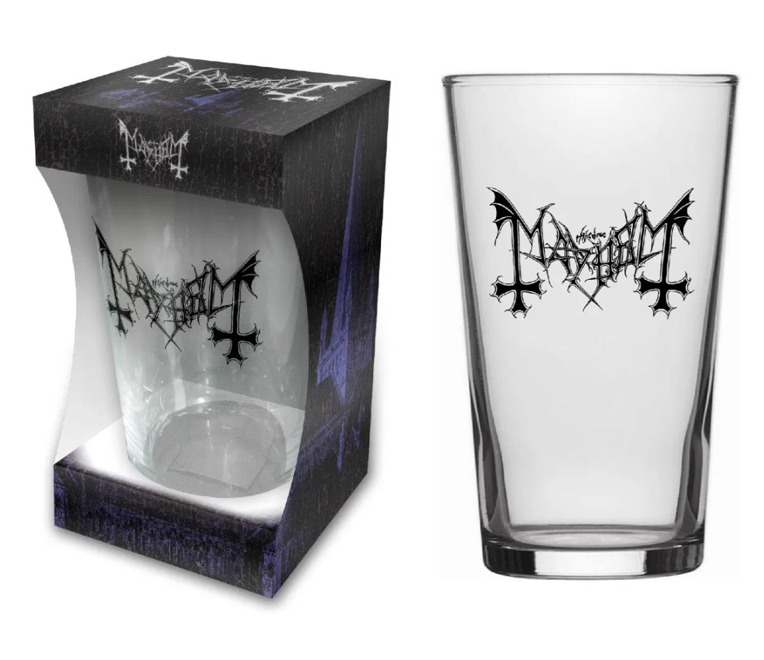 Mayhem - Logo, Beer Glass