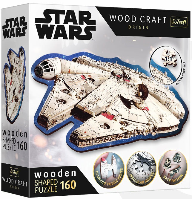 Star Wars - Millennium Falcon, 160 Piece Wooden Puzzle