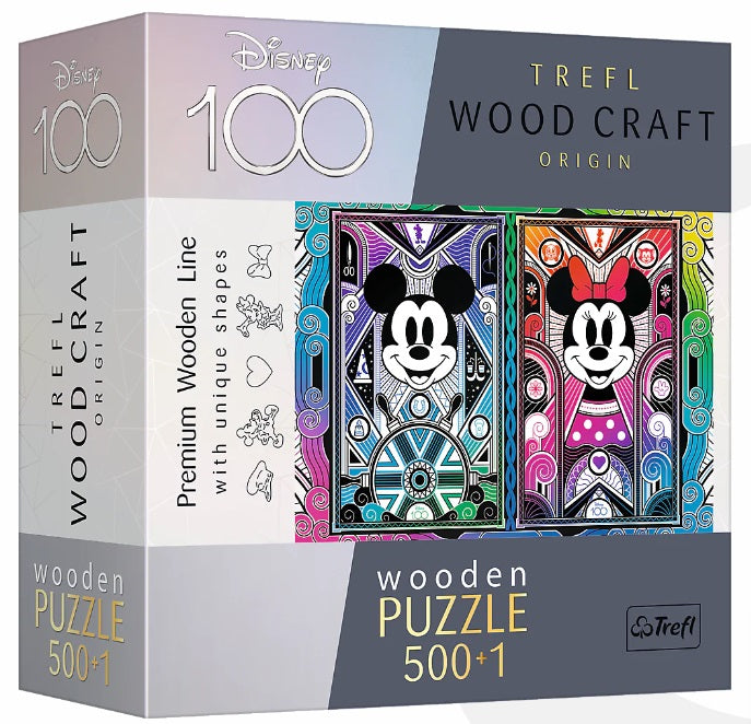 Disney's Mickey &amp; Minnie Mouse - Wood Craft 500 +1-delige houten puzzel