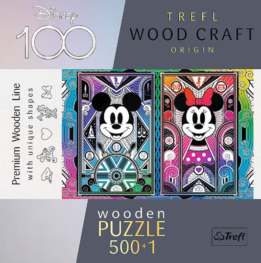 Disney's Mickey &amp; Minnie Mouse - Wood Craft 500 +1-delige houten puzzel