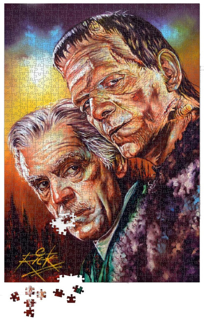 Boris Karloff and the Monster - Frankenstein, by Rick Melton, 1000 Piece Puzzle