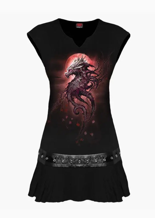 Oak Dragon - Stud Waist Mini Dress Black