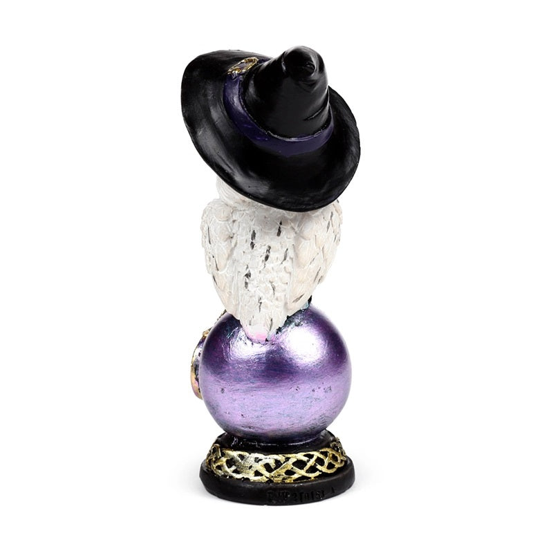 Wise Old Magical Owl On Iridescent Orb, Figurine