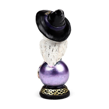 Wise Old Magical Owl On Iridescent Orb, Figurine