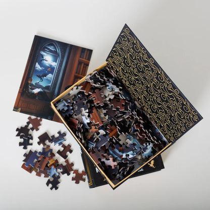 Night in the Archives Keepsake Puzzle | Fourth Wing, Art by Vess Arkwright, 250 Piece Puzzle