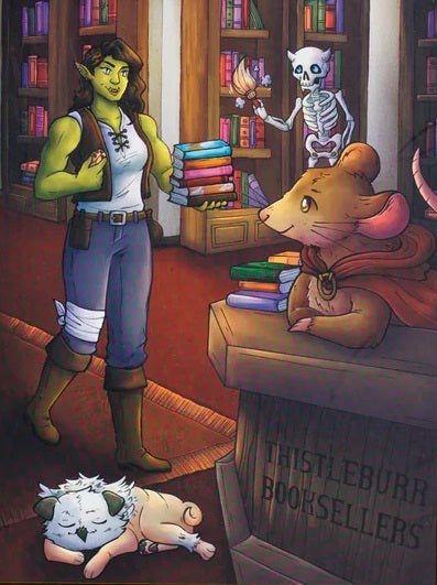 Thistleburr Booksellers Keepsake Puzzle | Bookshops & Bonedust art by Chantal Van Rensburg, 250 Piece Puzzle