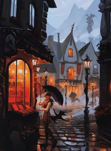 Browsing Book Dragons Keepsake Puzzle Art by Maxine Vee, 250 Piece Puzzle