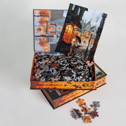 Browsing Book Dragons Keepsake Puzzle Art by Maxine Vee, 250 Piece Puzzle