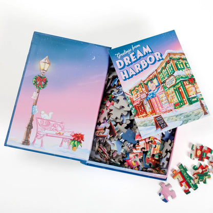 Holidays on Main Street by Mireia Martínez - Dream Harbor, 250 Piece Keepsake Puzzle