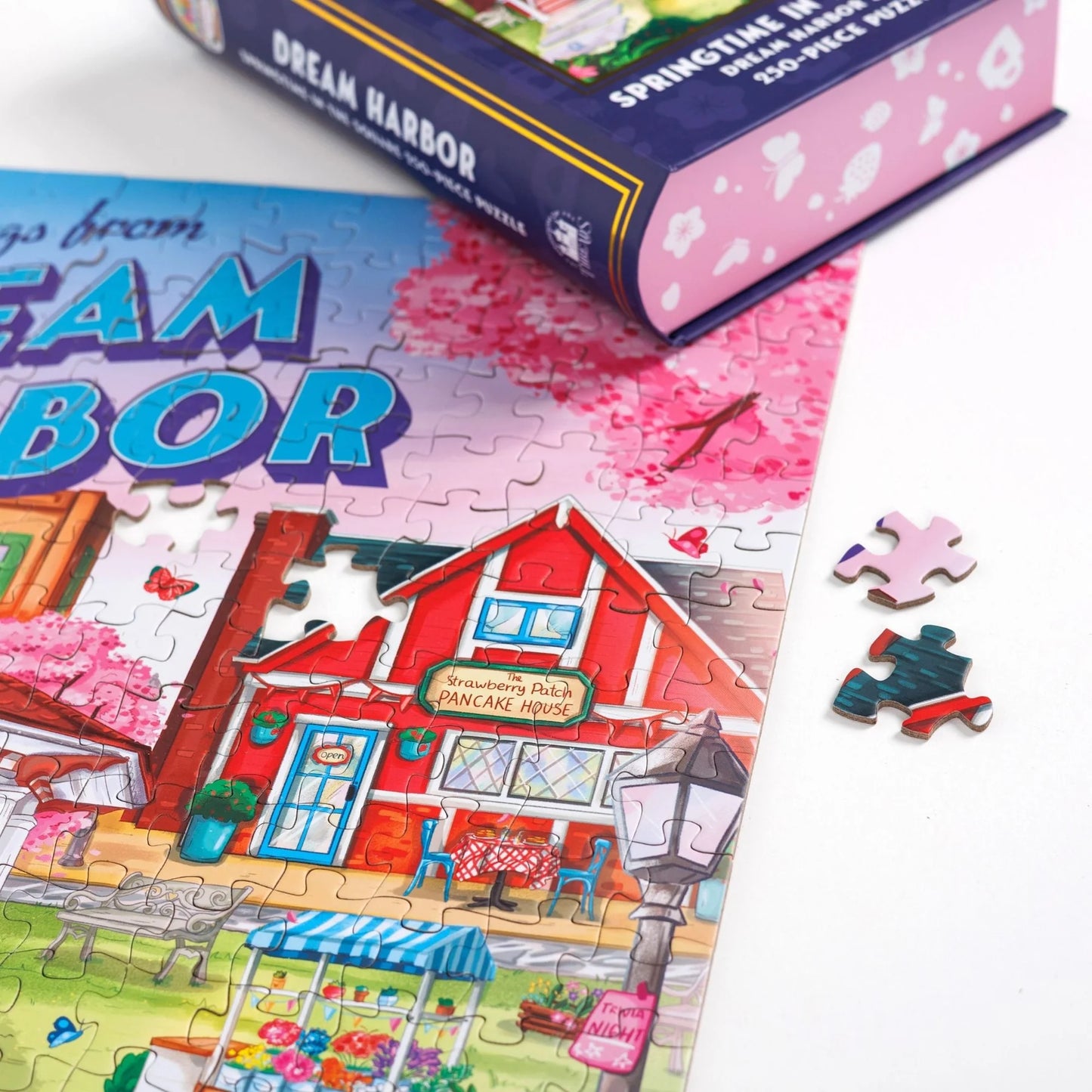 Springtime in the Square by Mireia Martinez - Dream Harbor, 250 Piece Keepsake Puzzle