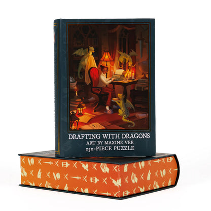 Drafting With Dragons Keepsake Puzzle by Maxine Vee, 250 Piece Puzzle