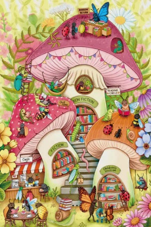 Mushroom Library by Rose Skelton, 1000 Piece Puzzle
