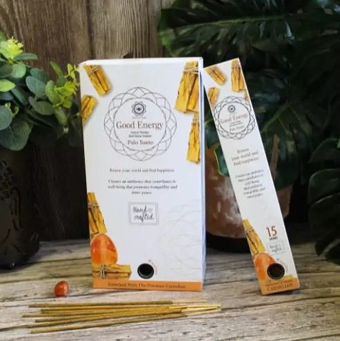 Gemstone Incense Good Energy - Stick Incense with Carnelian