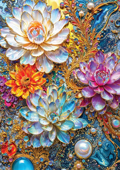 Pearlescent Waterlilies from Ivaylo Ivanov, 1000 Piece Puzzle