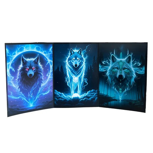 Triptych Wolves Card
