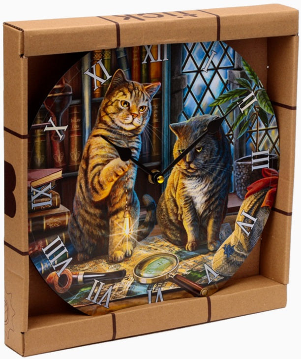 Lisa Parker Purrlock Holmes Cat Picture Clock