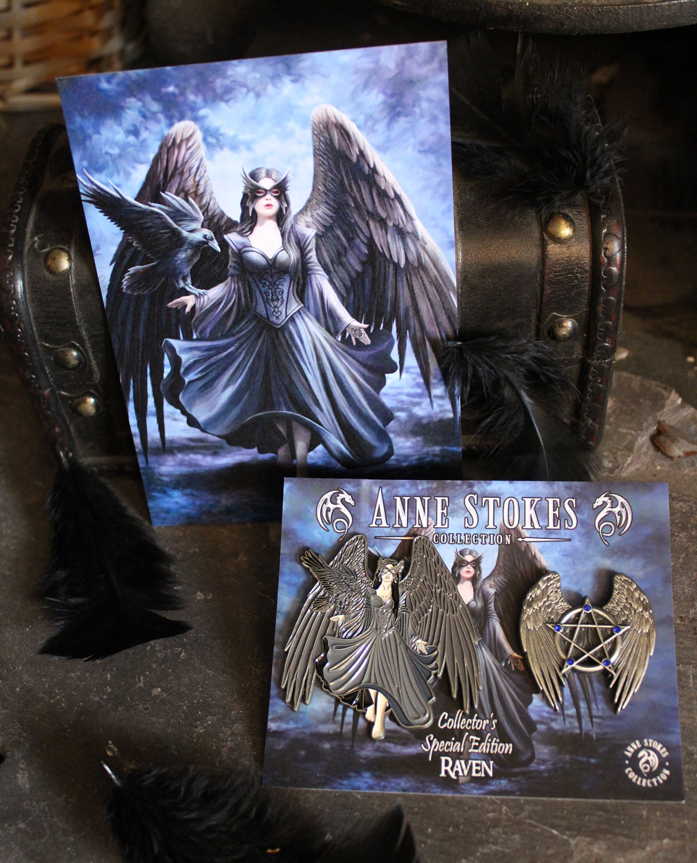 Raven by Anne Stokes, Collector’s Special Edition Pin Set