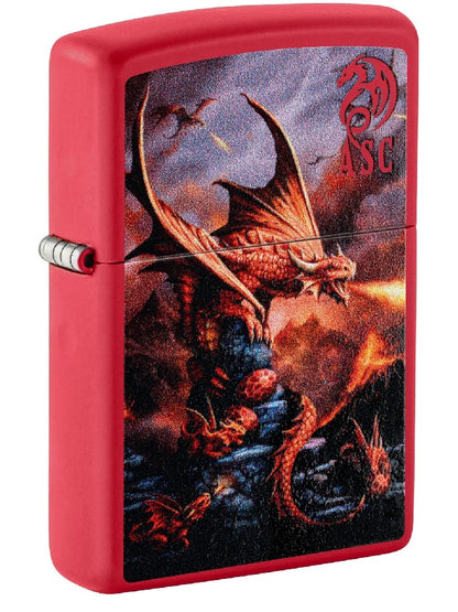 Zippo Lighter: Fire Dragon by Anne Stokes - Red Matte